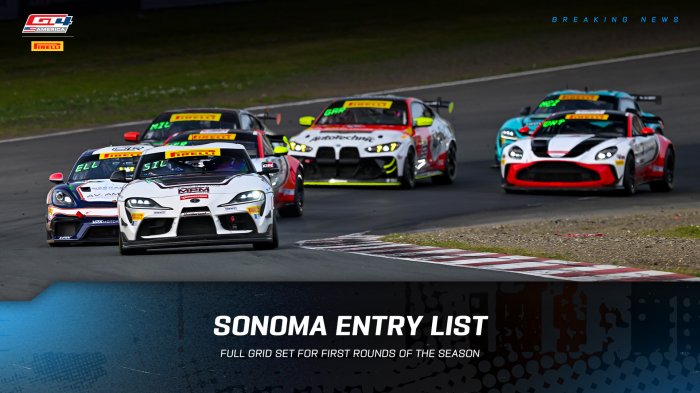 Pirelli GT4 America Ready for Competitive Sonoma Season Opener with Blockbuster Grid