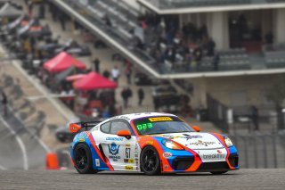 Austin , TX - March 03: Chris Bellomo  or Kevin Woods pilots the #67 Porsche 718 Cayman CS MR, competing in the GT4 West class during the Blancpain GT World Challenge Presented by Euroworld Motorsports on March 03, 2019 at the Circuit of The Americas in A | &copy; 2018 SRO / Gavin Baker
Gavin Baker
www.GavinBakerPhotography.com