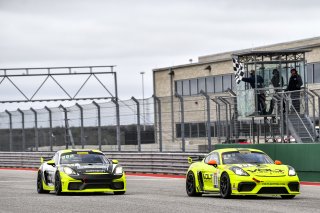 Austin , TX - March 03: Alan Brynjolfsson  or Trent Hindman pilots the #77 Porsche 718 Cayman CS, competing in the GT4 East class during the Blancpain GT World Challenge Presented by Euroworld Motorsports on March 03, 2019 at the Circuit of The Americas i | &copy; 2018 SRO / Gavin Baker
Gavin Baker
www.GavinBakerPhotography.com