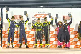 #77 Porsche 718 Cayman CS of Alan Brynjolfsson and Trent Hindman with Park Place Motorsports

Harry Gottsacker and Jon Miller

Sarah Cattaneo  and Owen Trinkler

2019 Blancpain GT World Challenge America - Las Vegas, Las Vegas NV | Gavin Baker/SRO
