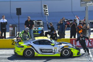 #47 Porsche 718 Cayman CS MR of Matt Travis and Jason Hart with NOLASPORT

2019 Blancpain GT World Challenge America - Las Vegas, Las Vegas NV | Gavin Baker/SRO
