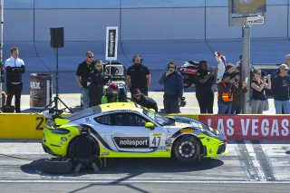 #47 Porsche 718 Cayman CS MR of Matt Travis and Jason Hart with NOLASPORT

2019 Blancpain GT World Challenge America - Las Vegas, Las Vegas NV | Gavin Baker/SRO
