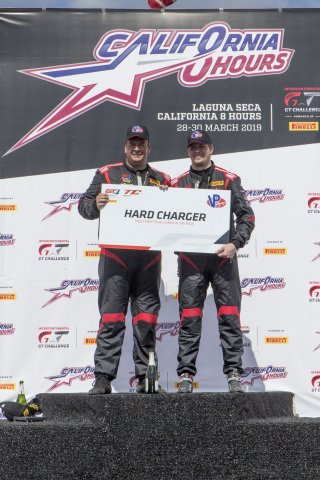 Podium, Hard charger Pirelli GT4 America, Race 1, WaetherTech Raceway Laguna Seca, March 2019.  (SRO/Brian Cleary)
 | &copy; 2018 Brian Cleary
Brian Cleary
