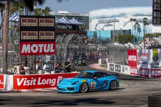 #20 Porsche Cayman GT4 CS MR of Matt Brabham, Streets of Long Beach, Long Beach, CA.
 | Brian Cleary/SRO      