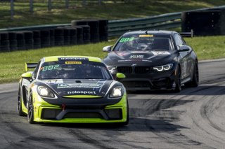 #47, Porsche 718 Cayman CS MR, Matt Travis and Jason Hart, GT4 SprintX, VIRginia International Raceway, Alton VA
 | Brian Cleary/SRO
