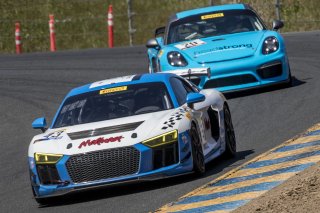 #43, Rearden Racing, Audi R8 LMS GT4, Sarah Cattaneo and Owen Trinkler, CRG LLC, SRO at Sonoma Raceway, Sonoma CA
 | Brian Cleary/SRO
     