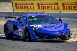 #30 McLaren 570s GT4 of Erin Vogel and Michael Cooper, Flying Lizard Motorsports, GT4 SprintX Pro-Am, 2020 SRO Motorsports Group - Sonoma Raceway, Sonoma CA
 | Brian Cleary/SRO