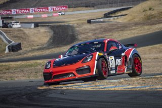 #37 Porsche Cayman CS MR of Charlie Belluardo and Jan Heylen, RS1, GT4 SprintX Pro-Am, 2020 SRO Motorsports Group - Sonoma Raceway, Sonoma CA
 | Brian Cleary/SRO