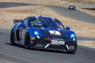 #2 Porsche 718 Cayman GT4 of Jason Bell and Andrew Davis, GMG Racing, GT4 SprintX Pro-Am, 2020 SRO Motorsports Group - Sonoma Raceway, Sonoma CA
 | Brian Cleary/SRO