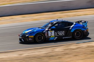 #2 Porsche 718 Cayman GT4 of Jason Bell and Andrew Davis, GMG Racing, GT4 SprintX Pro-Am,     
2020 SRO Motorsports Group - Sonoma Raceway, Sonoma CA | Fabian Lagunas/SRO