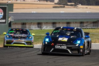 #2 Porsche 718 Cayman GT4 of Jason Bell and Andrew Davis, GMG Racing, GT4 SprintX Pro-Am, 2020 SRO Motorsports Group - Sonoma Raceway, Sonoma CA
 | Regis Lefebure/SRO                                       