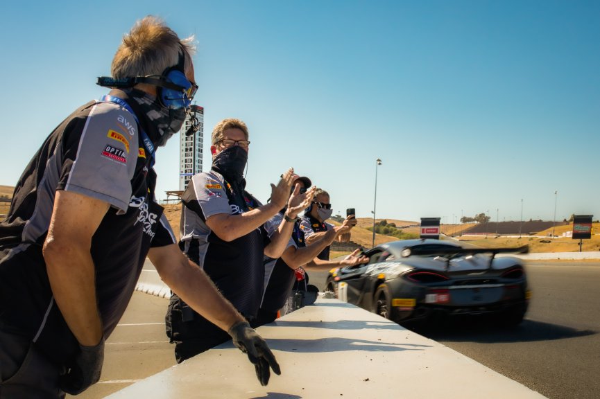 #10 McLaren 570s GT4 of Michael Cooper, Blackdog Speed Shop, GT4 Sprint Pro, SRO America, Sonoma Raceway, Sonoma CA, Aug 2020.
