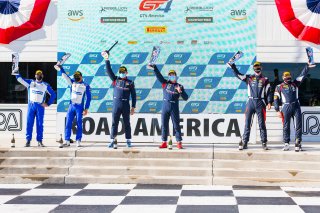#21 Aston Martin Vantage GT4 of Michael Dinan and Robby Foley, Flying Lizard Motorsports, GT4 SprintX Pro-Am,   SRO America, Road America,  Elkhart Lake,  WI, July 2020. | Fabian Lagunas/SRO