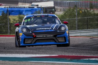 #48 Porsche 718 Cayman GT4 of Jason Hall, NOLASPORT, GT 4 Sprint Am, SRO America, Circuit of the Americas, Austin TX, September 2020.
 | Brian Cleary/SRO
