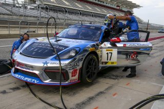 #17 Porsche 718 Cayman GT4 of James Rappaport and Derek DeBoer, TRG, GT4 SprintX Am, SRO America, Circuit of the Americas, Austin TX, September 2020.
 | Brian Cleary/SRO