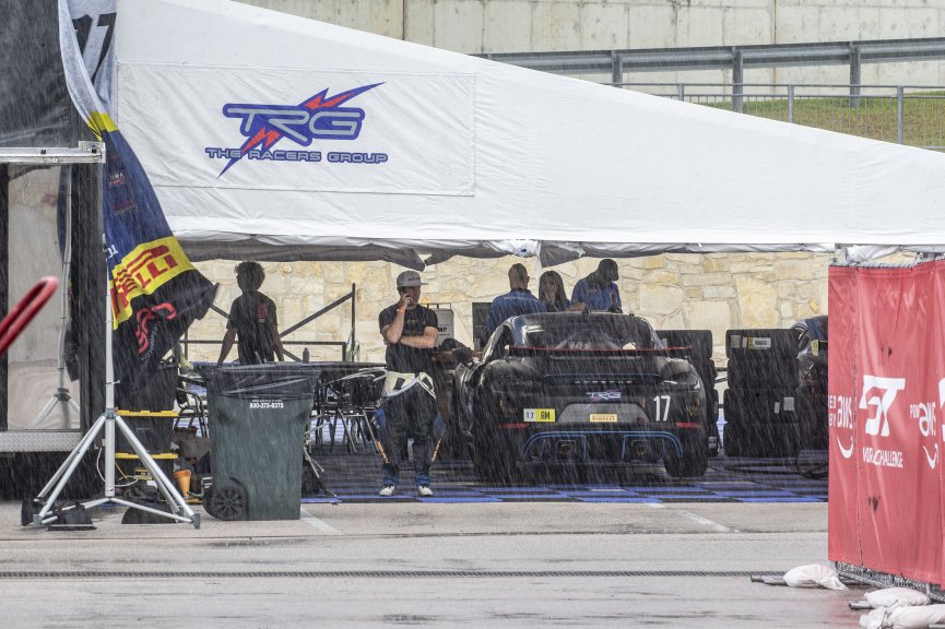 #17 Porsche 718 Cayman GT4 of James Rappaport and Derek DeBoer, TRG, GT4 SprintX Am, SRO America, Circuit of the Americas, Austin TX, September 2020.
