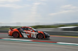 #37 Porsche Cayman CS MR of Charlie Belluardo and Jan Heylen, RS1, GT4 SprintX Pro-Am,   
2020 SRO Motorsports Group - COTA2, Austin TX
Photographer: Gavin Baker/SRO | &copy; 2020 Gavin Baker
