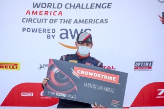 #21 Aston Martin Vantage GT4 of Michael Dinan and Robby Foley, Flying Lizard Motorsports, GT4 SprintX Pro-Am, SRO America, Circuit of the Americas, Austin TX, September 2020.
 | Brian Cleary/SRO
