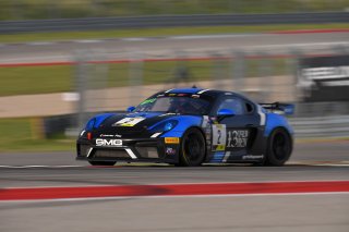 #2 Porsche 718 Cayman GT4 of Jason Bell and Andrew Davis, GMG Racing, GT4 SprintX Pro-Am,     
2020 SRO Motorsports Group - COTA2, Austin TX
Photographer: Gavin Baker/SRO | &copy; 2020 Gavin Baker
