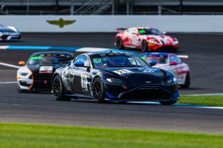 #21 Aston Martin Vantage GT4 of Michael Dinan and Robby Foley, Flying Lizard Motorsports, GT4 SprintX Pro-Am,   SRO, Indianapolis Motor Speedway, Indianapolis, IN, September 2020. | Fabian Lagunas/SRO