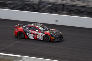 #37 Porsche Cayman CS MR of Charlie Belluardo and Jan Heylen, RS1, GT4 SprintX Pro-Am, SRO, Indianapolis Motor Speedway, Indianapolis, IN, September 2020.
 | Brian Cleary/SRO