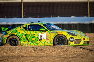 #69 Porsche 718 Cayman GT4 of Tom Collingwood and John Tecce, BGB Motorsports, GT4 SprintX Am, SRO, Indianapolis Motor Speedway, Indianapolis, IN, September 2020.
 | Regis Lefebure/SRO                                       