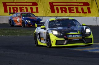 #47 Porsche 718 Cayman GT4 CLUBSPORT MR of Matt Travis and Jason Hart, NOLASPORT, Pro-Am, Pirelli GT4 America, SRO America Sonoma Raceway, Sonoma, CA, March 2021.   | Brian Cleary/bcpix.com