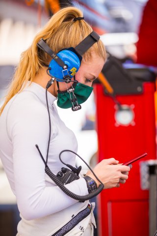 #43 Porsche 718 Cayman GT4 CLUBSPORT MR of Aurora Strauss and Christina Nielsen, Murillo Racing, SL, Pirelli GT4 America, SRO America Sonoma Raceway, Sonoma, CA, March 2021.   | Fabian Lagunas 2021