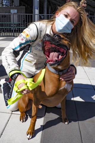 #43 Porsche 718 Cayman GT4 CLUBSPORT MR of Aurora Strauss and Christina Nielsen, Murillo Racing, SL, Pirelli GT4 America, SRO America Sonoma Raceway, Sonoma, CA, March 2021.   | Brian Cleary/BCPix.com