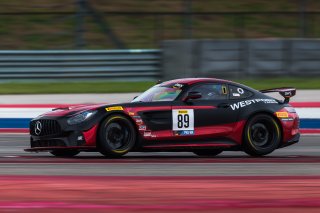 #89 Mercedes-AMG GT4 of Ross Chouest and Aaron Povoledo, RENNtech Motorsports, SL, Pirelli GT4 America, SRO America, Circuit of the Americas, Austin, Texas, April May 2021. | Fabian Lagunas/SRO