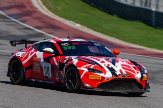 #00 Aston Martin Vantage AMR GT4 of Matt Dalton and Patrick Gallagher, NOTLAD Racing by RS1, Pro-Am, Pirelli GT4 America, SRO America, Circuit of the Americas, Austin, Texas, April May 2021. | Sarah Weeks/SRO             