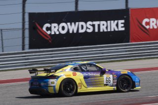 #66 Porsche 718 Cayman GT4 CSMR of Derek DeBoer and Spencer Pumpelly, Pro-Am, Pirelli GT4 America, SRO America, Circuit of the Americas, Austin, Texas, April May 2021. | SRO Motorsports Group