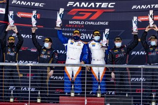 Podium, Pirelli GT4 America, SRO America, Circuit of the Americas, Austin, Texas, April May 2021. | SRO Motorsports Group