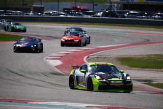 #47 Porsche 718 Cayman GT4 CS MR of Matt Travis and Jason Hart, NOLASPORT, Pro-Am, Pirelli GT4 America, SRO America, Circuit of the Americas, Austin, Texas, April May 2021. | SRO Motorsports Group
