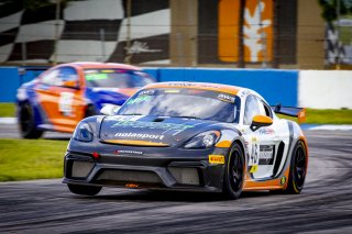 #46 Porsche 718 Cayman GT4 CLUBSPORT MR of Russell Walker and Patrick Byrne, NOLASPORT, Am, Pirelli GT4 America, SRO America, Sebring International Raceway, Sebring, FL, September 2021.
 | Brian Cleary/SRO