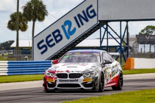 #34 BMW M4 GT4 of James Walker and Bill Auberlen, BimmerWorld Racing, Pro_am, Pirelli GT4 America, SRO America, Sebring International Raceway, Sebring, FL, September 2021.
 | Brian Cleary/SRO