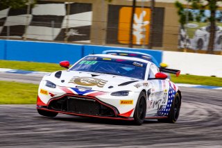 #50 Aston Martin Vantage AMR GT4 of Ross Chouest and Aaron Povoledo, 3R Povoledo Racing, Pro-Am, Pirelli GT4 America, SRO America, Sebring International Raceway, Sebring, FL, September 2021.
 | Brian Cleary/SRO