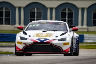 #50 Aston Martin Vantage AMR GT4 of Ross Chouest and Aaron Povoledo, 3R Povoledo Racing, Pro-Am, Pirelli GT4 America, SRO America, Sebring International Raceway, Sebring, FL, September 2021.
 | Brian Cleary/SRO