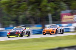 #120 Porsche 718 Cayman GT Clubsport MR of Adam Adelson and Elliott Skeer, Premier Racing, Am, Pirelli GT4 America, SRO America, Sebring International Raceway, Sebring, FL, September 2021.
 | Regis Lefebure/SRO