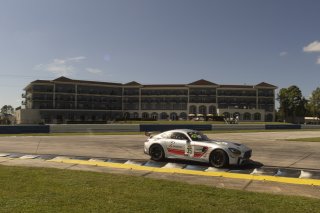#35 Mercedes-AMG GT4 of Michai Stephens and Colin Mullan, Conquest Racing West, Silver, Pirelli GT4 America, SRO America, Sebring International Raceway, Sebring, FL, September 2021. | Brian Cleary/SRO