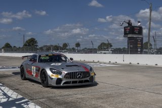 #35 Mercedes-AMG GT4 of Michai Stephens and Colin Mullan, Conquest Racing West, Silver, Pirelli GT4 America, SRO America, Sebring International Raceway, Sebring, FL, September 2021. | Brian Cleary/SRO