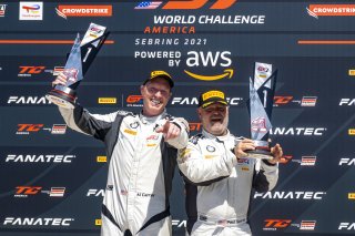 #98 BMW M4 GT4 of Paul Sparta and Al Carter, Random Vandals Racing, Am, Pirelli GT4 America, SRO America, Sebring International Raceway, Sebring, FL, September 2021.
 | Brian Cleary/SRO