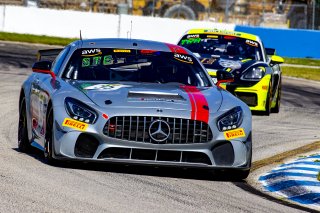 #35 Mercedes-AMG GT4 of Michai Stephens and Colin Mullan, Conquest Racing West, Silver, Pirelli GT4 America, SRO America, Sebring International Raceway, Sebring, FL, September 2021. | Brian Cleary/SRO