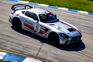 #35 Mercedes-AMG GT4 of Michai Stephens and Colin Mullan, Conquest Racing West, Silver, Pirelli GT4 America, SRO America, Sebring International Raceway, Sebring, FL, September 2021. | Brian Cleary/SRO