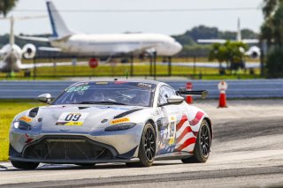 #09 Aston Martin Vantage AMR GT4 of Paul Kiebler and Mikel Miller, Automatic Racing, Am, Pirelli GT4 America, SRO America, Sebring International Raceway, Sebring, FL, September 2021.
 | Dave Green/SRO              