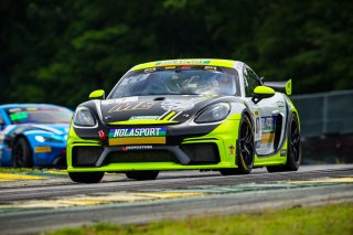#47 Porsche 718 Cayman GT4 CS MR of Matt Travis and Jason Hart, NOLASPORT, Pro-Am, Pirelli GT4 America, SRO America, VIRginia International Raceway, Alton, VA, June 2021. | Fabian Lagunas/SRO