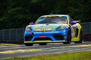 #66 Porsche 718 Cayman GT4 CSMR of Derek DeBoer and Spencer Pumpelly, TRG - The Racers Group, Pro-Am, Pirelli GT4 America, SRO America, VA, VIRginia International Raceway, June 2021. | Fabian Lagunas/SRO