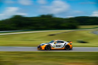 #46 Porsche 718 Cayman GT4 CS MR of David Walker and Russell Walker, NOLASPORT, Am, Pirelli GT4 America, SRO America, VIRginia International Raceway, Alton, VA, June 2021. | Fabian Lagunas/SRO