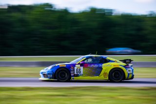 #66 Porsche 718 Cayman GT4 CSMR of Derek DeBoer and Spencer Pumpelly, TRG - The Racers Group, Pro-Am, Pirelli GT4 America, SRO America, VA, VIRginia International Raceway, June 2021. | Fabian Lagunas/SRO