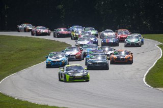 #47 Porsche 718 Cayman GT4 CLUBSPORT MR of Matt Travis and Jason Hart, NOLASPORT, Pro-Am, Pirelli GT4 America, SRO America, Virginia International Raceway, Alton, VA, June 2021.
 | Brian Cleary/SRO